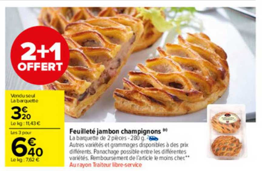 Feuilleté Jambon Champignons