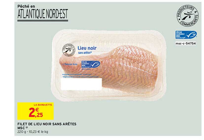 filet de lieu noir sans arêtes msc