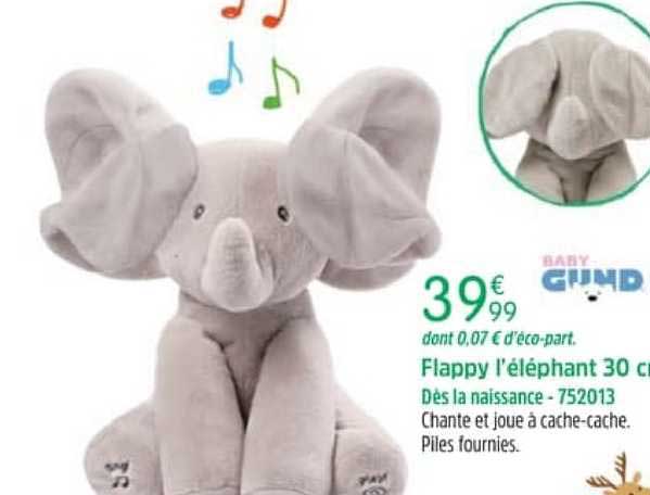 flappy l'éléphant 30 cm