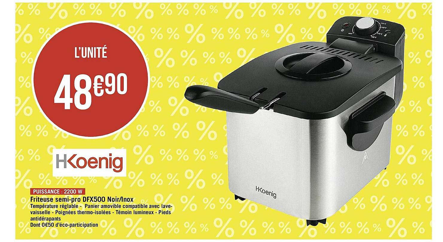 friteuse semi-pro dfx500 noir-inox