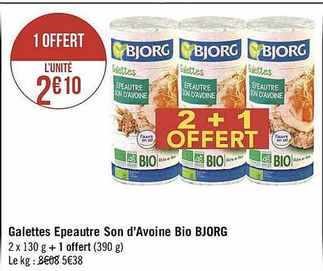 galettes epeautre son d'avoine bio bjorg