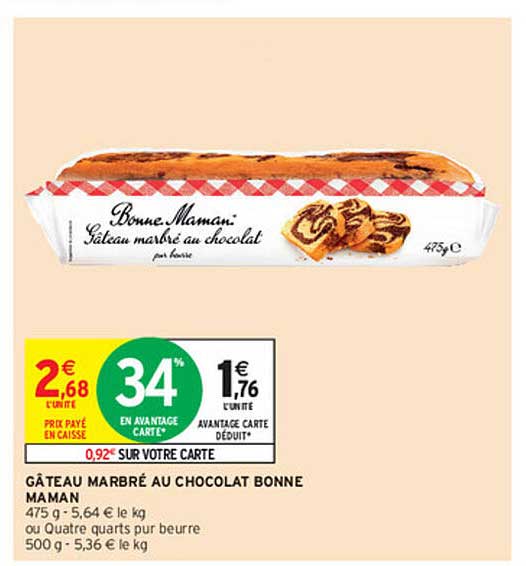 Gâteau Marbré Au Chocolat Bonne Maman