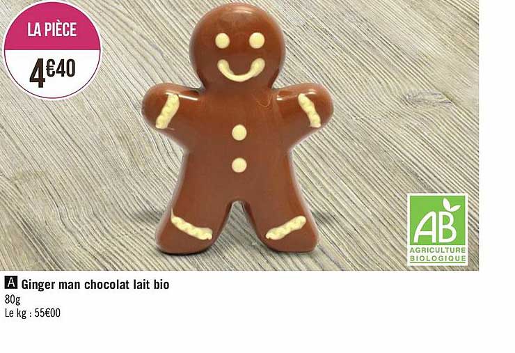 Ginger Man Chocolat Lait Bio