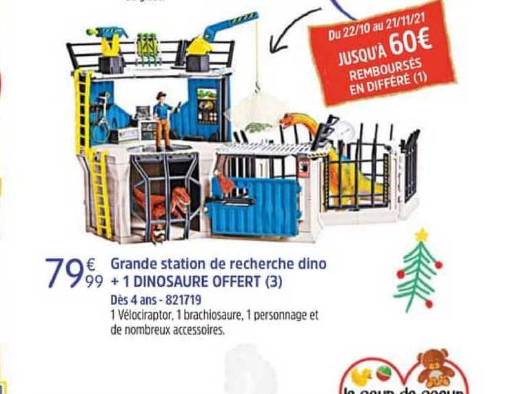 grande station de recherche dino + 1 dinosaure offert