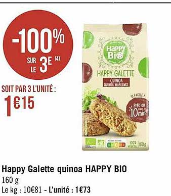 Happy Galette Quinoa Happy Bio