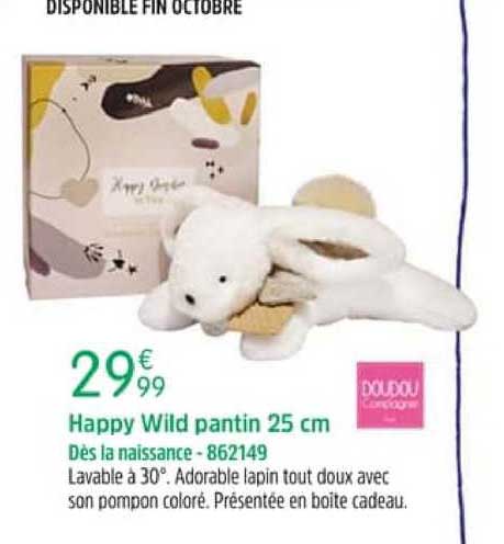 happy wild pantin 25 cm doudou