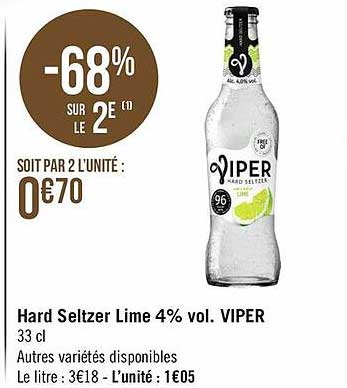 hard seltzer lime 4% vol. viper