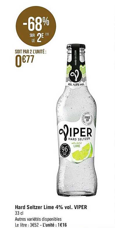 hard seltzer lime 4% vol. viper