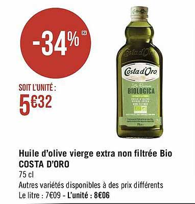 huile d'olive vierge extra non filtrée bio costa d'oro