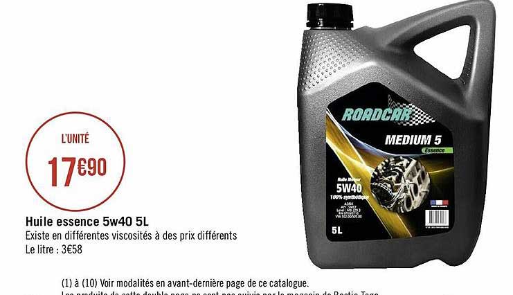Huile Essence 5w40 5l Roadcar