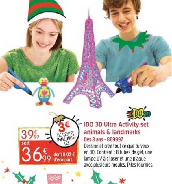 ido 3d ultra activity set animals & landmarks