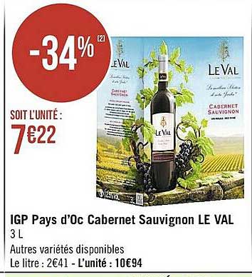 igp pays d'oc cabernet sauvignon le val
