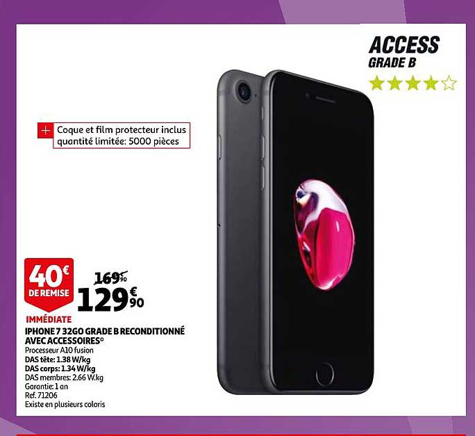 iphone 7 32go grade b reconditionné avec accessoires