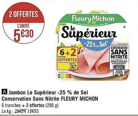 jambon le supérieur -25% fleury michon