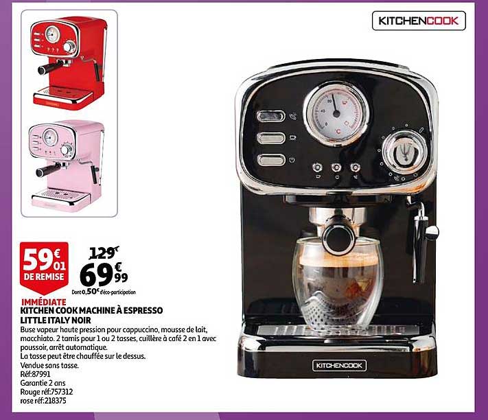 kitchen cook machine à espresso little italy noir