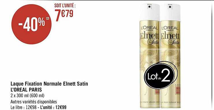laque fixation normale elnett satin l'oréal paris