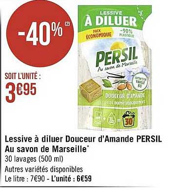 lessive à diluer douceur d'amande persil au savon de marseille