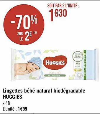 lingettes bébé natural biodégradable huggies