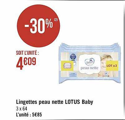 Lingettes Peau Nette Lotus Baby