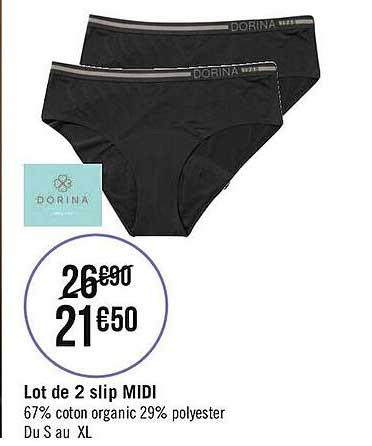 lot de 2 slip midi dorina