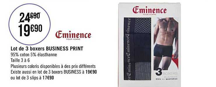 lot de 3 boxers business print éminence