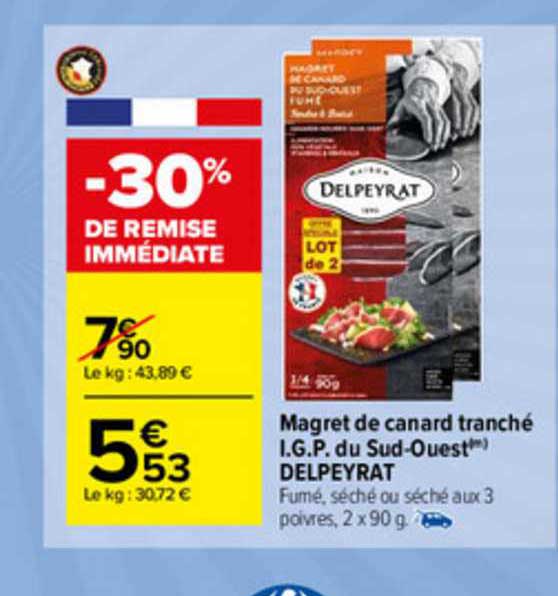 magret de canard tranché i.g.p. du sud-ouest delpeyrat