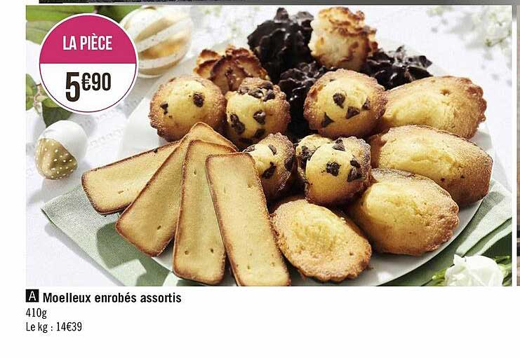 moelleux enrobés assortis