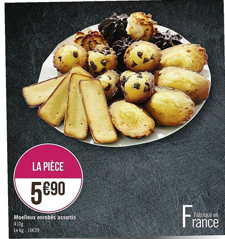 moelleux enrobés assortis