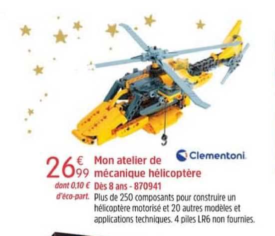 mon atelier de mécanique hélicoptère clementoni