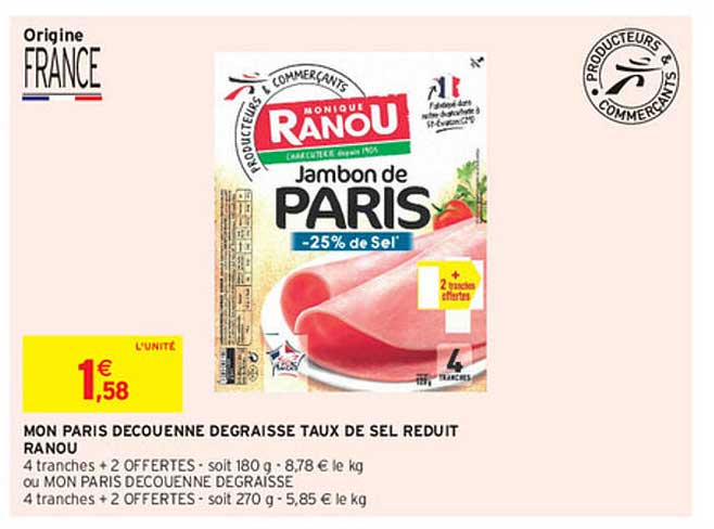 mon paris découenné dégraissé taux de sel réduit ranou
