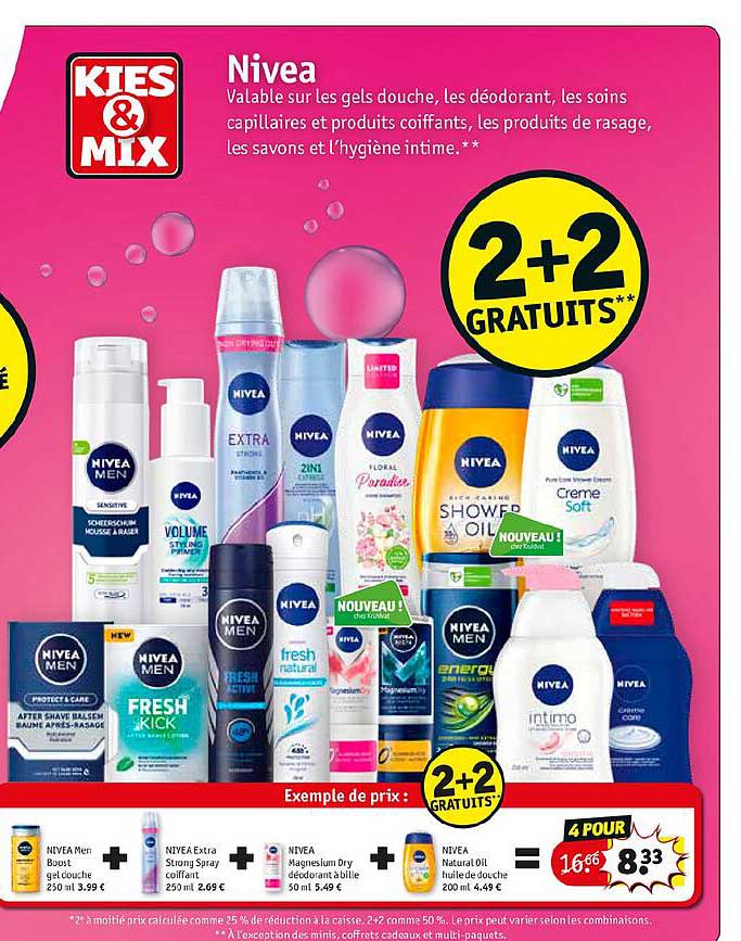 nivea 2+2 gratuits