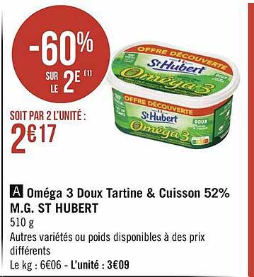 oméga 3 doux tartine & cuisson 52% m.g. st hubert