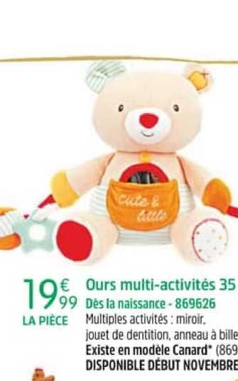 ours multi-activités 35 cm