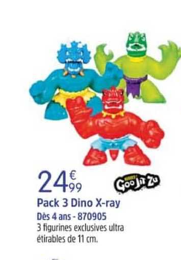 pack 3 dino x-ray goo jit zu