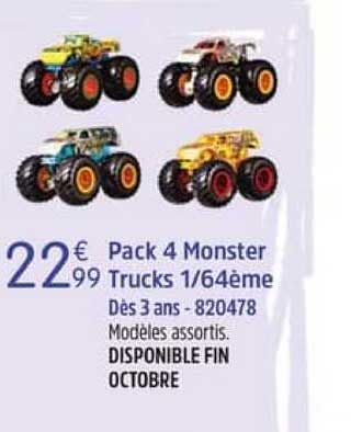 pack 4 monster trucks 1-64ème