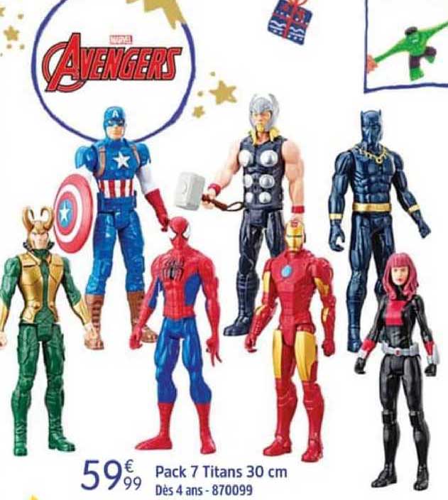 pack 7 titans 30 cm avengers
