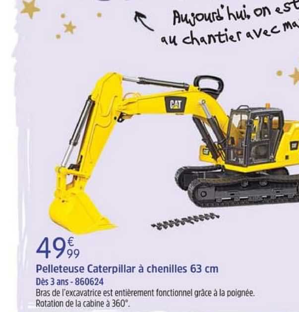pelleteuse caterpillar à chenilles 63 cm