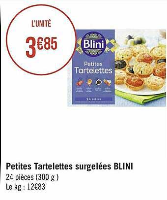 petites tartelettes surgelées blini