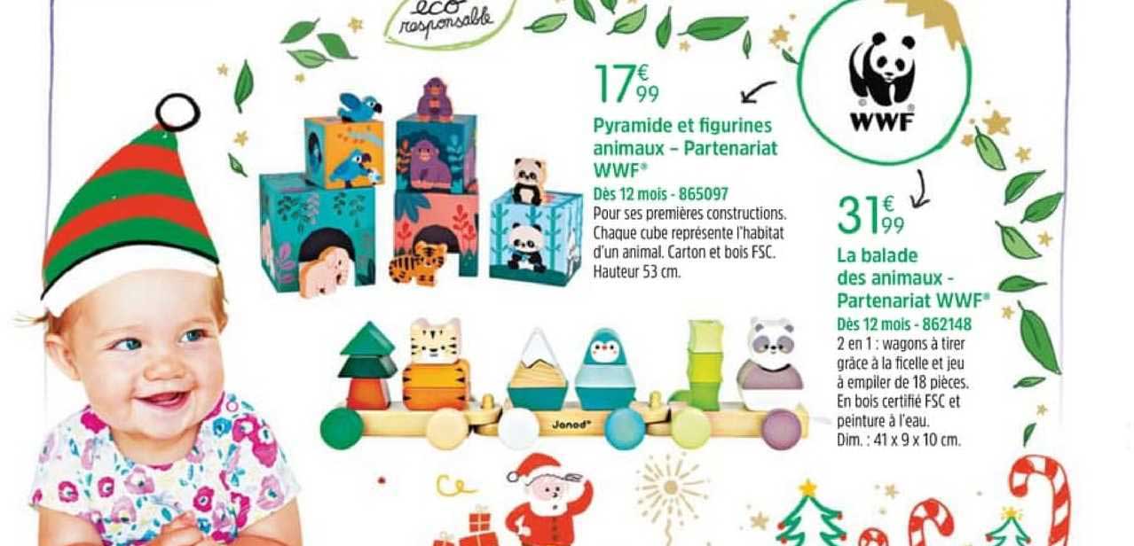 pyramide et figurines animaux - partenariat wwf la balade des animaux partenariat wwf
