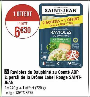 ravioles du dauphiné au comté aop & persil de la drôme label rouge saint-jean