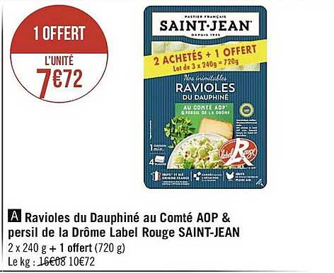 ravioles du dauphiné au comté aop & persil de la drôme label rouge saint-jean