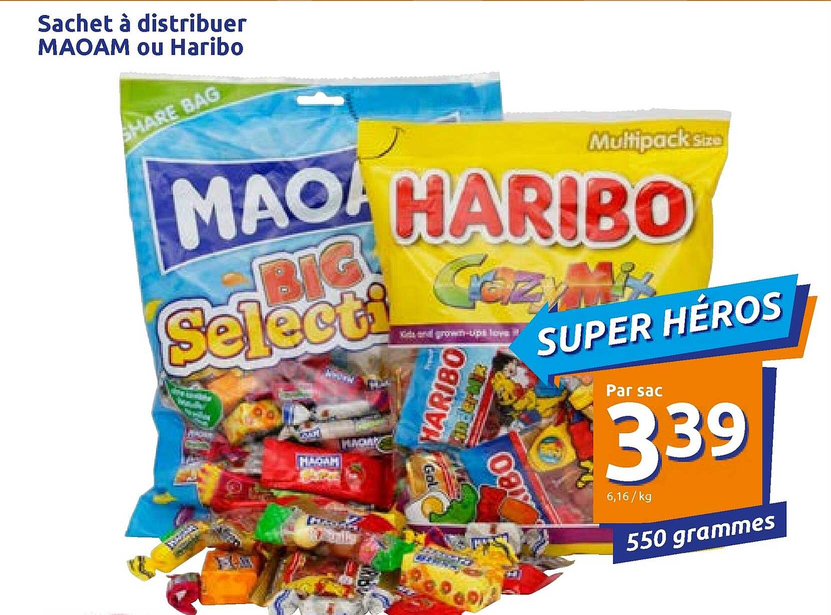 sachet à distribuer maoam ou haribo