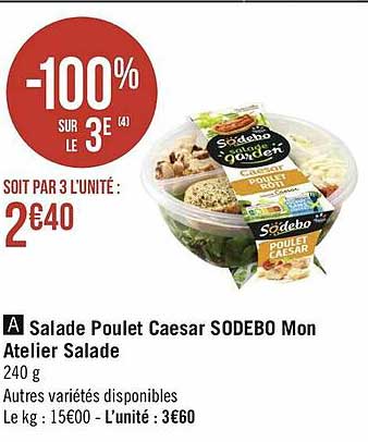 salade poulet caesar sodebo mon atelier salade