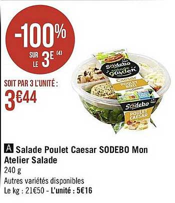 salade poulet caesar sodebo mon atelier salade