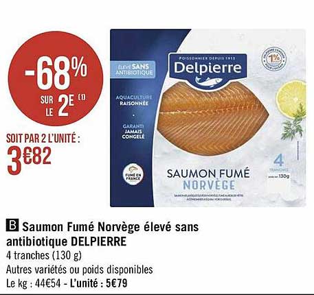saumon fumé norvège élevé sans antibiotique delpierre