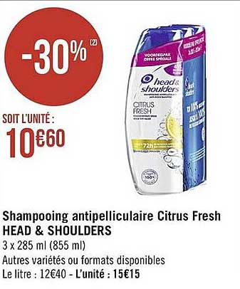 shampooing antipelliculaire citrus fresh head & shoulders