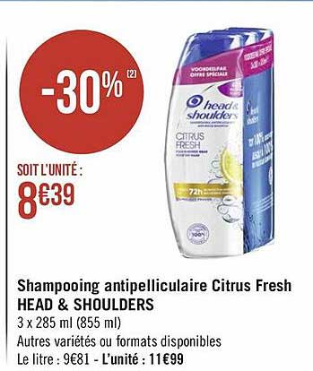 shampooing antipelliculaire citrus fresh head & shoulders