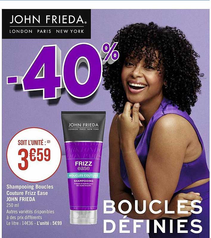 shampooing boucles couture frizz ease john frieda