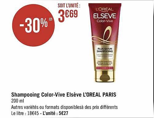 shampooing color-vive elsève l'oréal paris