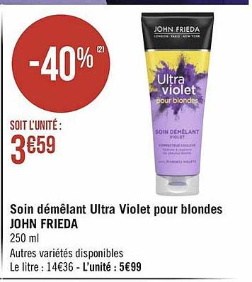 soin démêlant ultra violet pour blondes john frieda